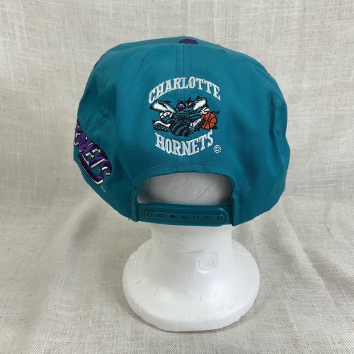 Vintage 80s/90s Charlotte Hornets Hat NBA Basketball AJD SnapBack Cap - Picture 5 of 10