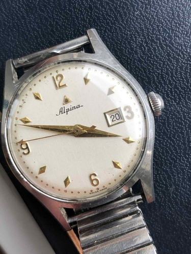 Vintage Alpina 34mm Stainless Steel - Triangle logo - - Imagen 9 de 13