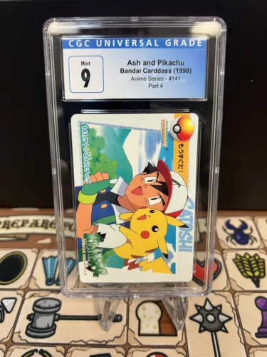 Pokemon Ash and Pikachu Bandai Carddass Anime Series Part 4 #141 CGC 9 MINT