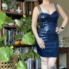 Sequin dress blue and silver