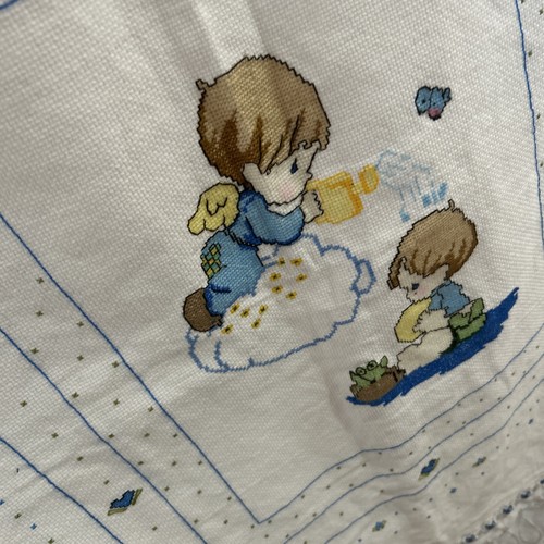 Precious Moments Kreuzstich Babybett Steppdecke Bettdecke Decke weiß 41”x 34” - Bild 2 von 10