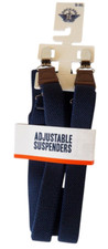 Dockers Adjustable Clip-On Navy Blue Suspenders One Sz S-XL NEW
