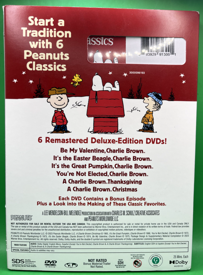 New * PEANUTS * Deluxe Holiday Collection (DVD, 2023, 6Disc) Factory