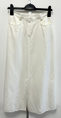 Gardeur UK10 EUR38 US6 off-white Leinenmischung A-Linie gefüttert Frontschlitz Rock