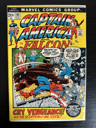 Captain America #152 Appearance Scorpion and Mr. Hyde VF- 1972 Marvel Comics - Picture 1 of 7