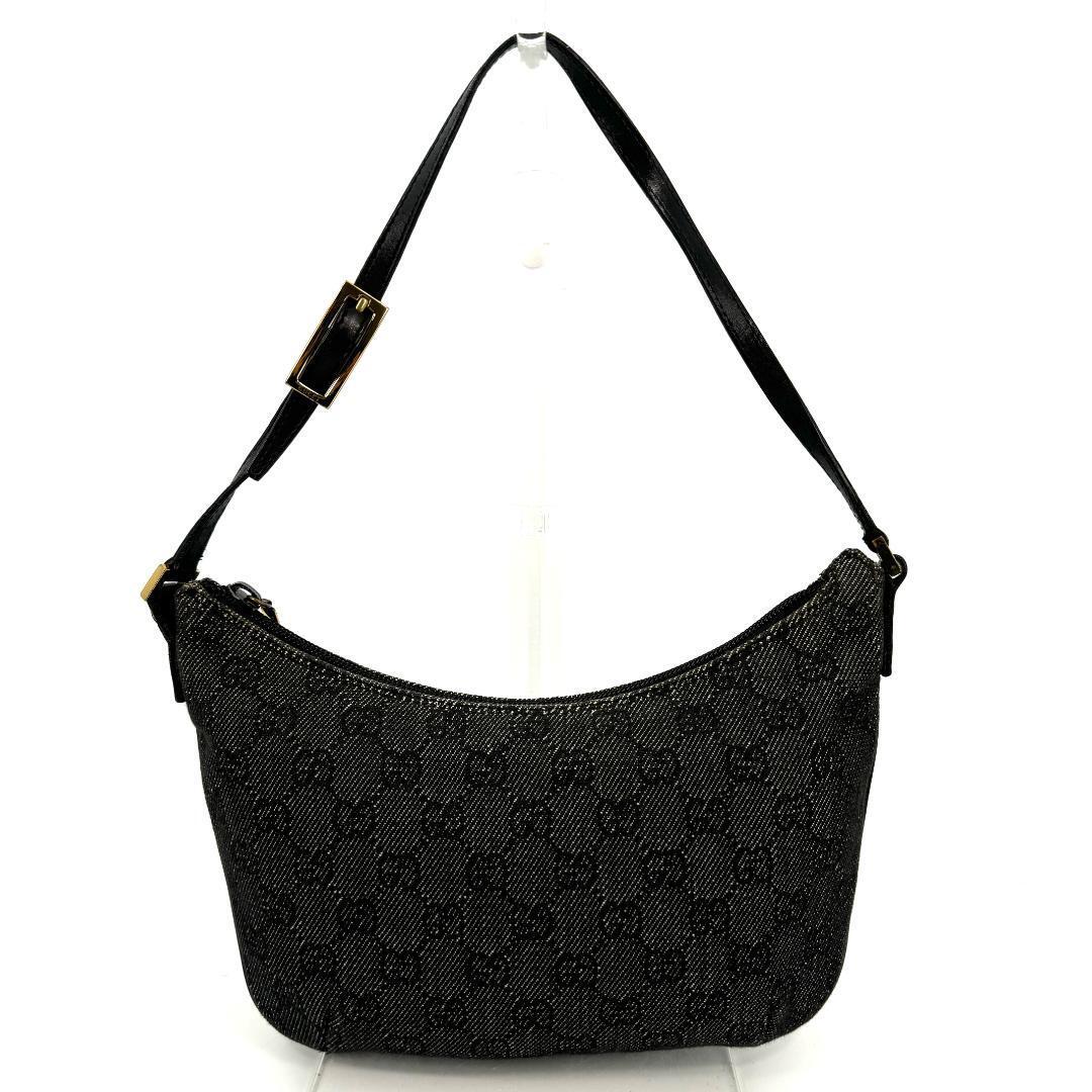 GUCCI GG pattern moon-shaped handbag denim black L04-0160 | eBay GUCCI GG pattern moon-shaped handbag denim black L04-0160 | eBay