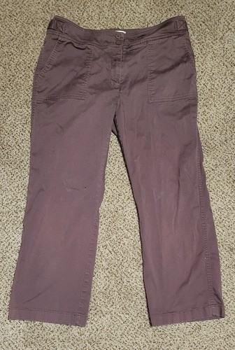 nine & co weekend jeans womens size 12 wide leg cropped brown denim stretch - Picture 3 of 3