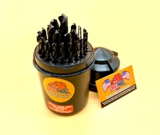 Drill Hog® 29 Pc Drill Bit Set 1/16 to 1/2" Pig Steel M60 Lifetime Warranty