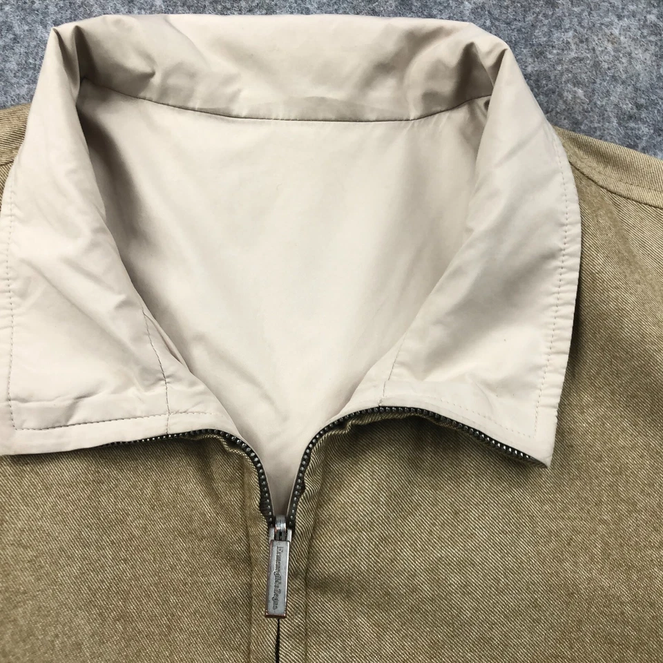 Chaqueta Ermenegildo Zegna Para Hombres XL Beige Bolsillos Bombardero Reversible Seda Cachemira * Foto 4 de 4