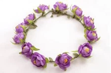 Purple flower headband crown wreath for girls -CR8815