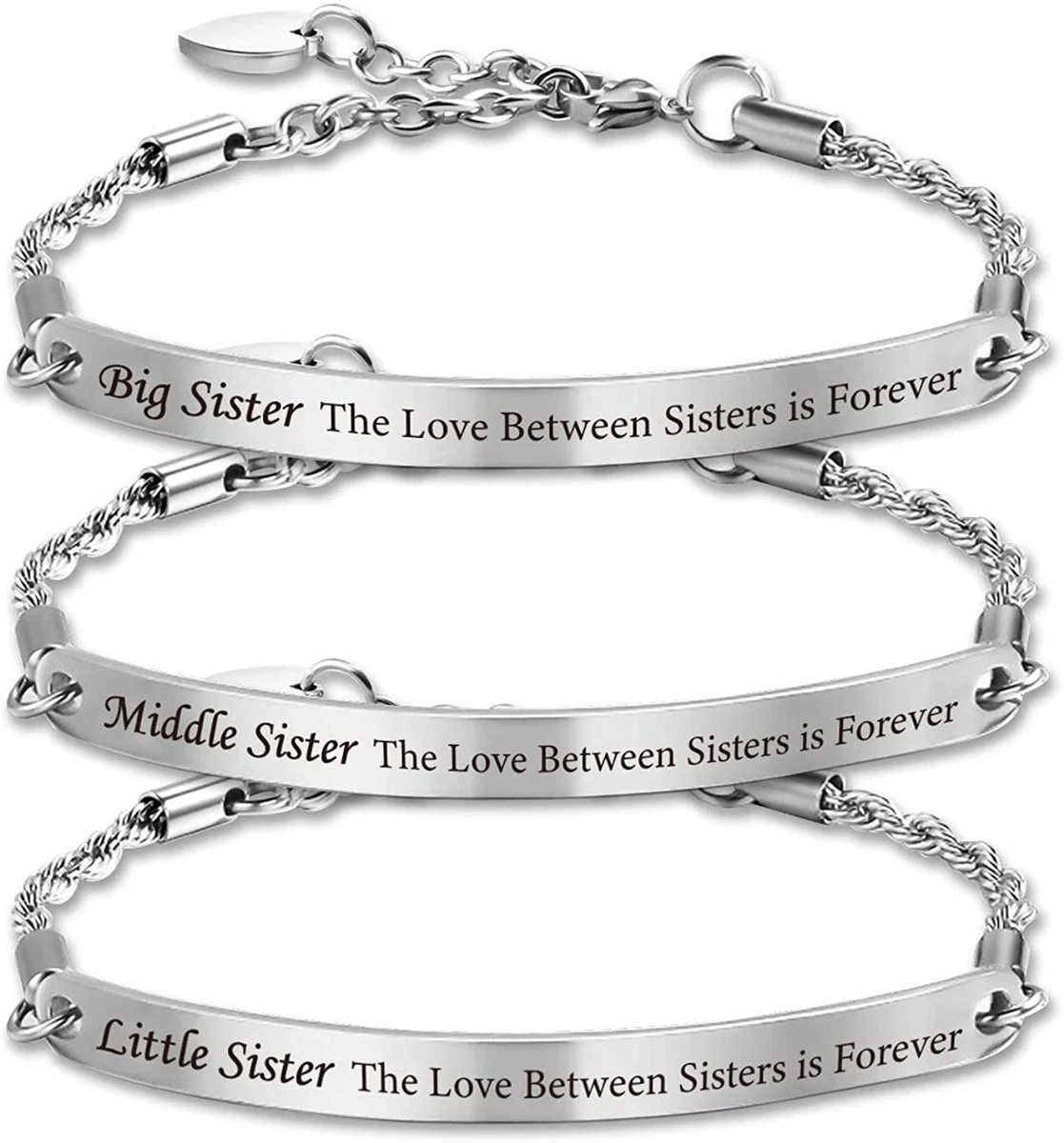 Sister, 'Woven Together' Charm Bangle Bracelet