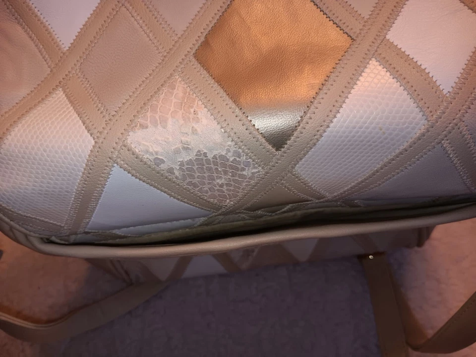 Leather shoulder bag - Cabin Creek Beige Multicolor Patchwork Purse   - Imagem 3 de 4