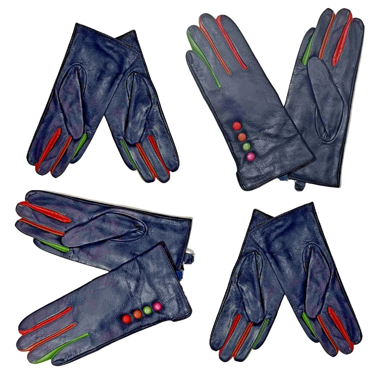 Ladies coloured leather gloves deals