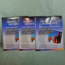 Set 3 pc Special Moments Photo Paper 8 Sheets Glossy 8.5X11"