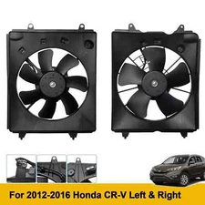 Fit 2012-2016 Honda CR-V Engine Radiator Cooling Fan and AC Condenser Fan Pair