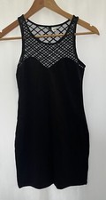 H&M Black Dress Size 8 Sleeveless Cotton Lace Trim womens