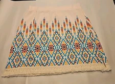 Rowdy Crowd Clothing Aztec Fringe Skirt