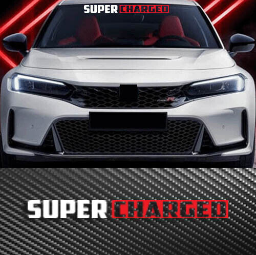 SUPERCHARGED Windshield Banner Decal Sticker Graphic 2 Color Sticker Car Truck - Picture 1 of 3