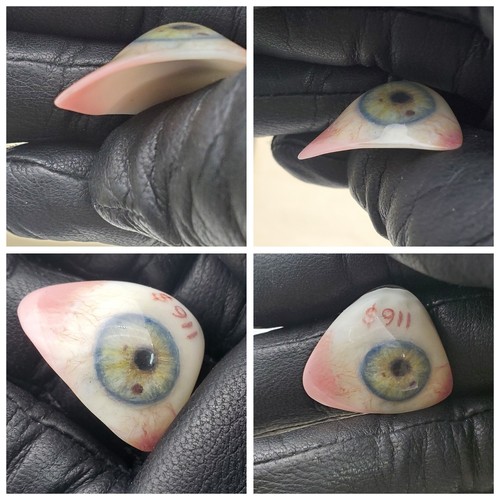 Vintage Prosthetic Plastic Eye Salesman Sample Human Eye Super Rare Painted - Picture 3 of 11