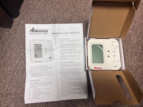 Amana PTAC Thermostat, PHWT-A150H, White New Open Box Non-Programmable - Picture 2 of 4