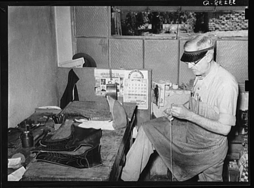 Boot Shop,Alpine,Texas,TX,Brewster County,Farm Security Administration,FSA,4 1