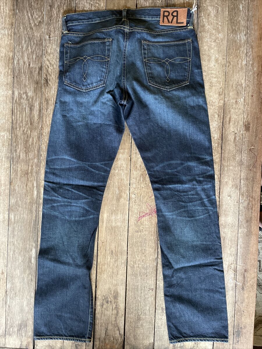 RRL Men's Jeans slim fit Japan woven selvedge Denim Mitsui RRL Men's Jeans slim fit Japan woven selvedge Denim Mitsui