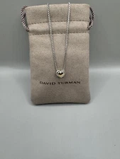 David Yurman Cable Cookie Classic Heart Necklace 18k Yellow Gold