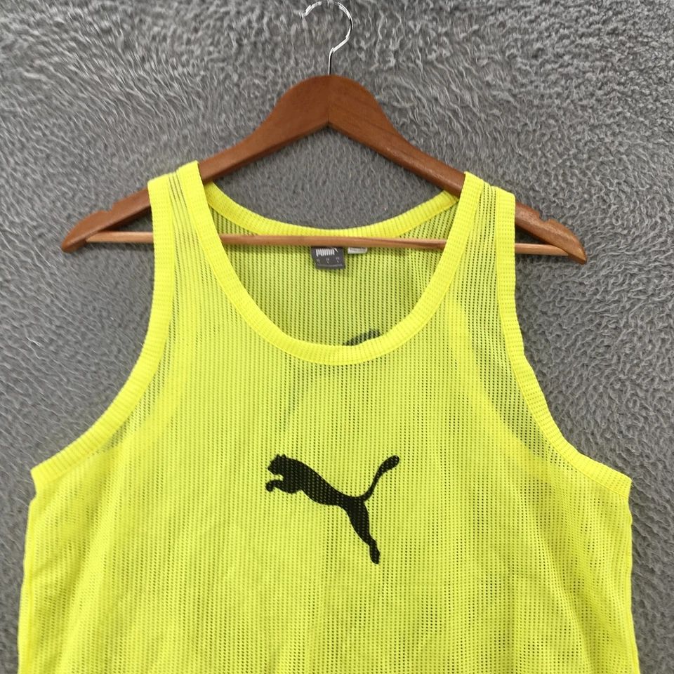 Sudadera sin mangas Puma para mujer S amarilla con ojales sin mangas logotipo deportivo jersey top Foto 2 de 4