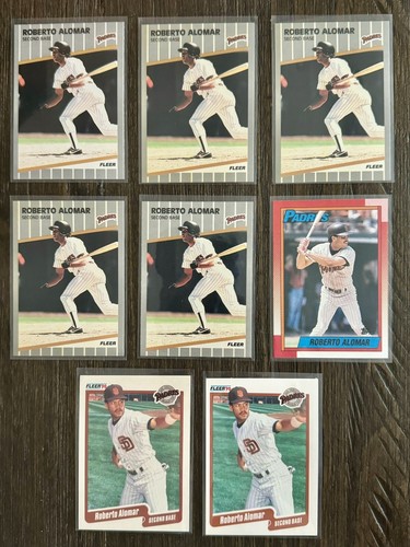 1988 Rated Rookie Roberto Alomar RC +2021 Chrome Blue & 1989 Fleer Sandy Error + - Picture 2 of 10