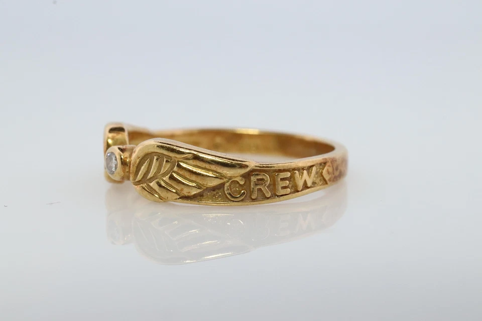 Anillo Mikimoto. Anillo vintage de oro de 18k con alas de diamantes Mikimoto. Diamante Mikimoto Foto 2 de 4