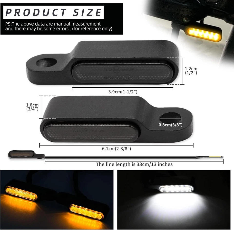 ⭐Manillar LED señales de giro intermitente luz de funcionamiento para Harley Sportster 1200 883⭐ Foto 4 de 4