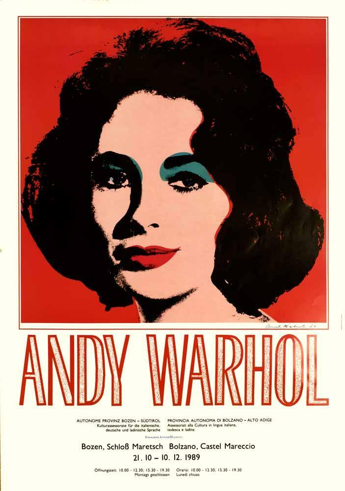LIZ by ANDY WARHOL RETROSPECTIVE IN ITALY 1989 Authentic ORIGINAL