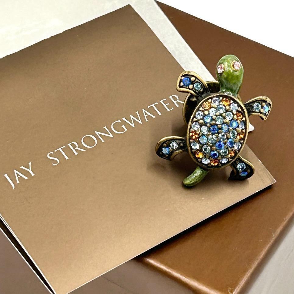 Vintage Jay Strongwater turtle Pin Badge Near Mint - image 1