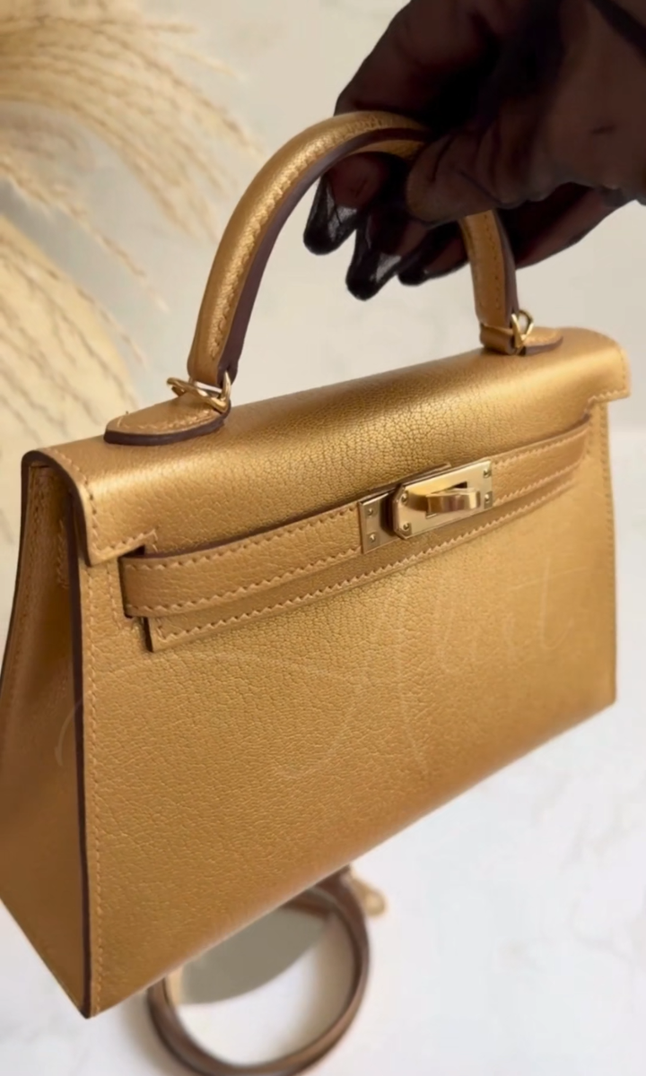 Hermès Mini Kelly Dore Metallic Gold Chèvre Olympic 2024 Hermès Mini Kelly Dore Metallic Gold Chèvre Olympic 2024