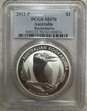 2012-P Australia $1 Kookaburra PCGS MS70 1oz Silver