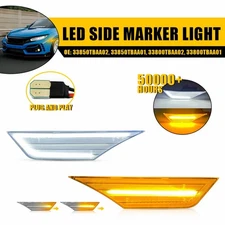 2x Switchback LED Side Mirror Marker Light Amber/White For 2016-2021 Honda Civic