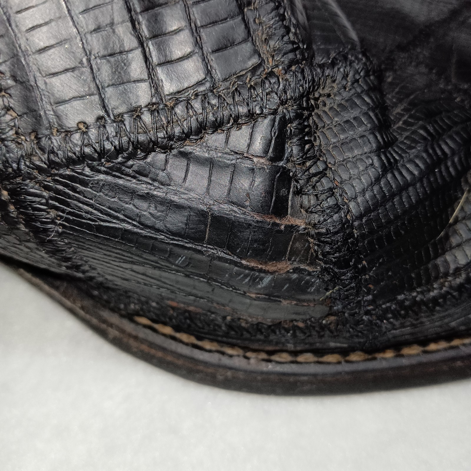 Vintage Dan Post Black Lizard Patchwork Cowboy Bo… - image 13