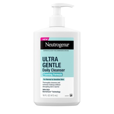 Neutrogena Ultra Gentle Foaming Facial Cleanser, 16 Fl Oz (Pack of 1), white