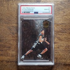 1996 Press Pass #7 Allen Iverson Pandemonium Rookie RC - PSA 10 Gem Mint - Pop 5