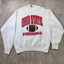 VTG Ohio State Football Crewneck Sweatshirt Sz Lg USA Made Worn Stained