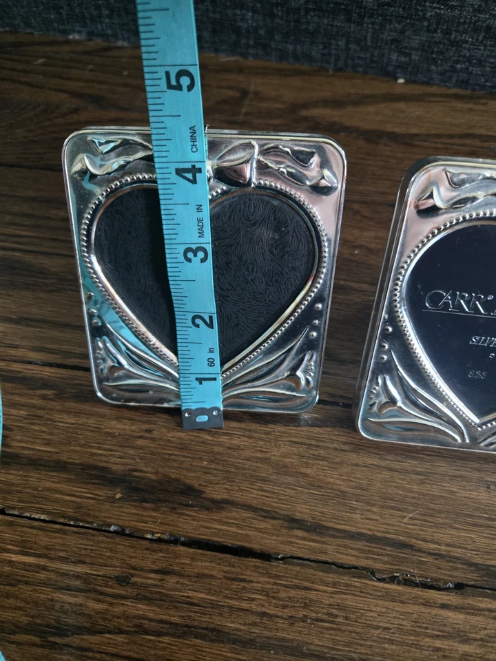 2 Carr International Silver-Plated Heart 3x3 Elegant Embossed Picture Frame - Image 4 of 4