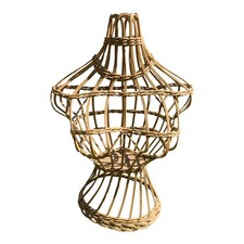 Vintage Wicker Rattan Dressmaker Mannequin Tailors Dummy Torso Shop Display