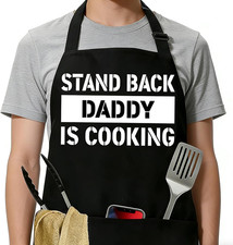 Funny Cooking Apron Daddy Is Cooking, Adjustable BBQ Grilling Kitchen, Chef Apro