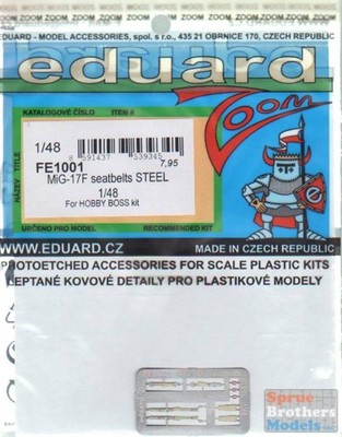 EDUFE1001 1:48 Eduard Color Zoom PE - MiG-17F Fresco Seatbelts [STEEL] (HBS kit)