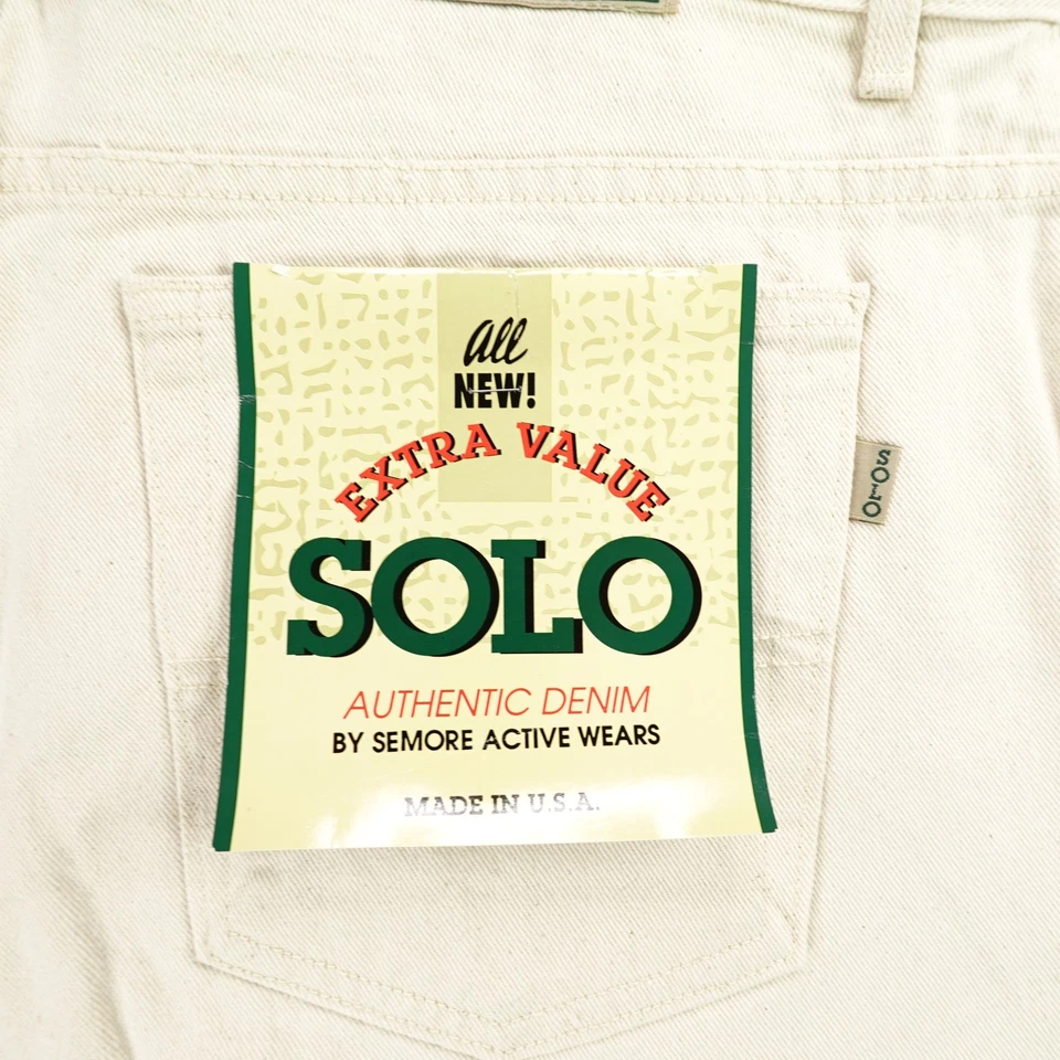 Pantalones de mezclilla Solo Semore vintage para hombre 42 blancos pierna ancha holgados sin existencias años 90 EE. UU. 3 Foto 2 de 4