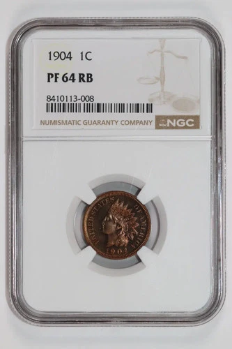 1904 PROOF INDIAN HEAD CENT NGC PR64 RB FLASHY NEAR CAMEO! PQ!