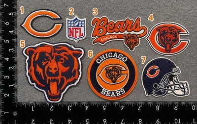 CHICAGO BEARS SET OF 7 NFL FOOTBALL IRON ON PATCHES SEE PHOTO/ RULER