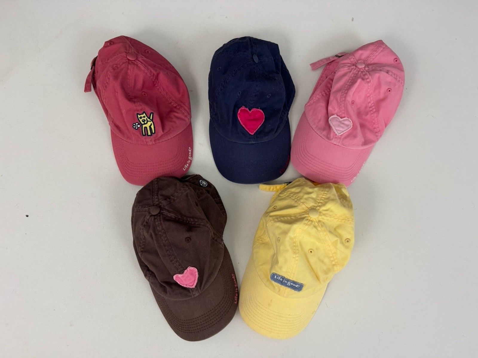 LIFE IS GOOD Lot Of 5 Women's Baseball Caps O/S Adjustable Strap Back