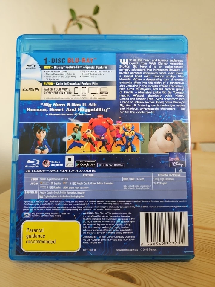 Disney Big Hero 6 Blu-ray - Image 2 of 4