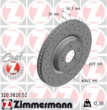 2x ZIMMERMANN Bremsscheibe SPORT Z 320.3820.52 für KIA STINGER CK GDi 4WD